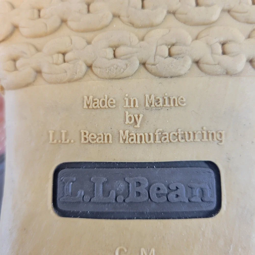 LL Bean Mens 8 inch Bean Boots Brown Tan Leather Duck Boots Size 10 USA
